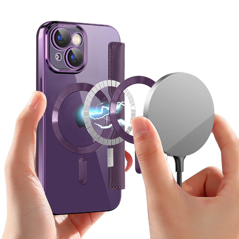 Techsuit - SmartMag Book Case - iPhone 15 Plus - Purple