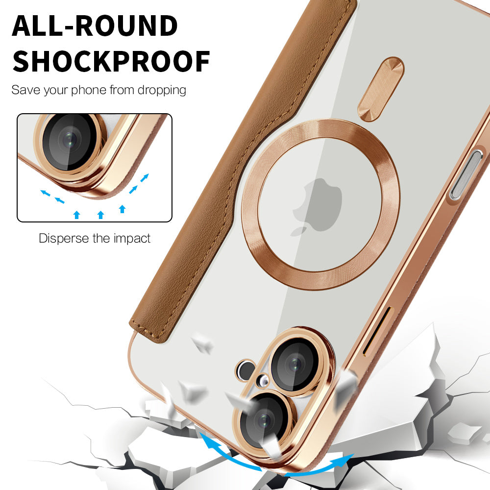 Techsuit - SmartMag Book Case - iPhone 16 - Brown