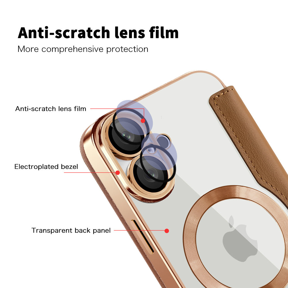 Techsuit - SmartMag Book Case - iPhone 16 Plus - Brown
