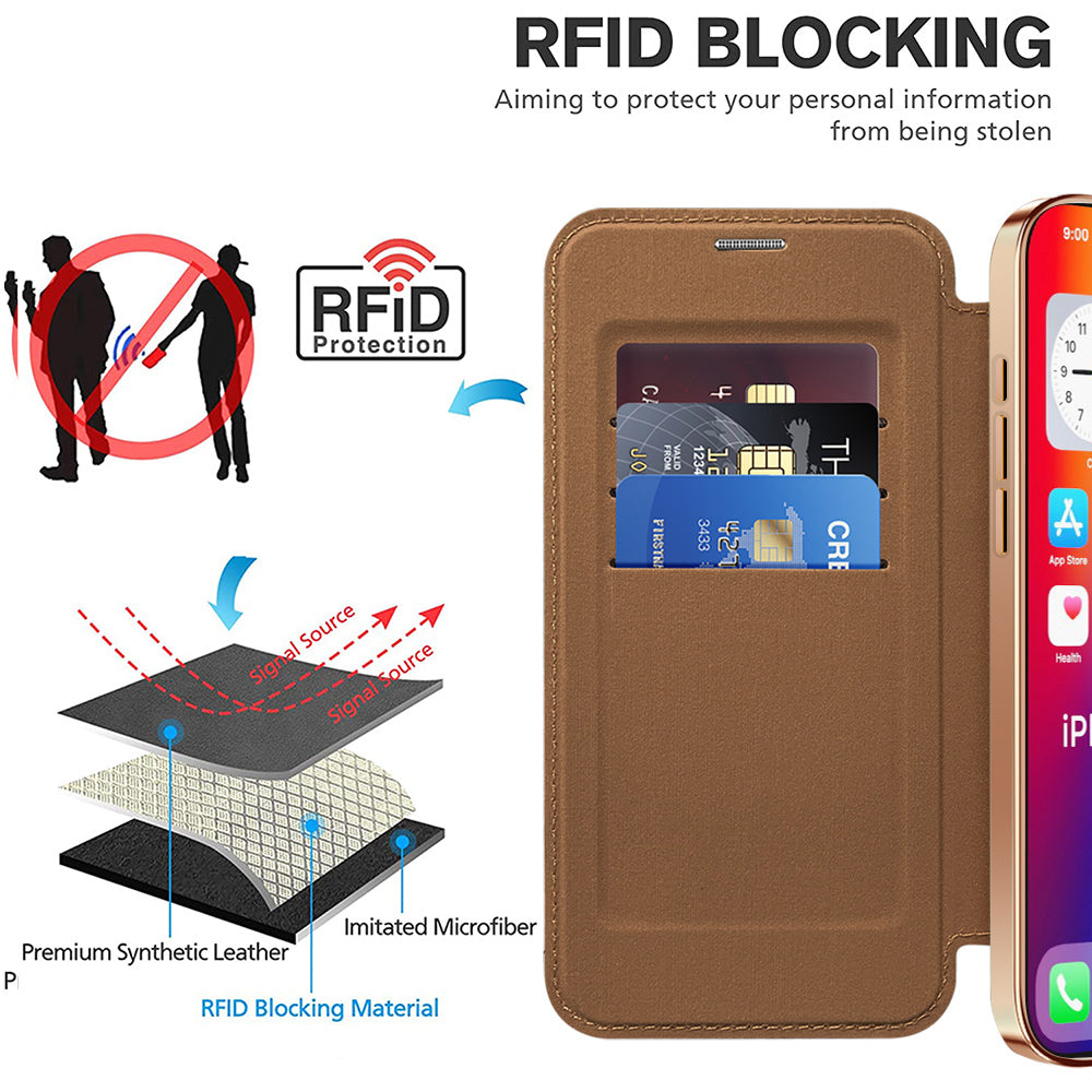 Techsuit - SmartMag Book Case - iPhone 16 Plus - Brown