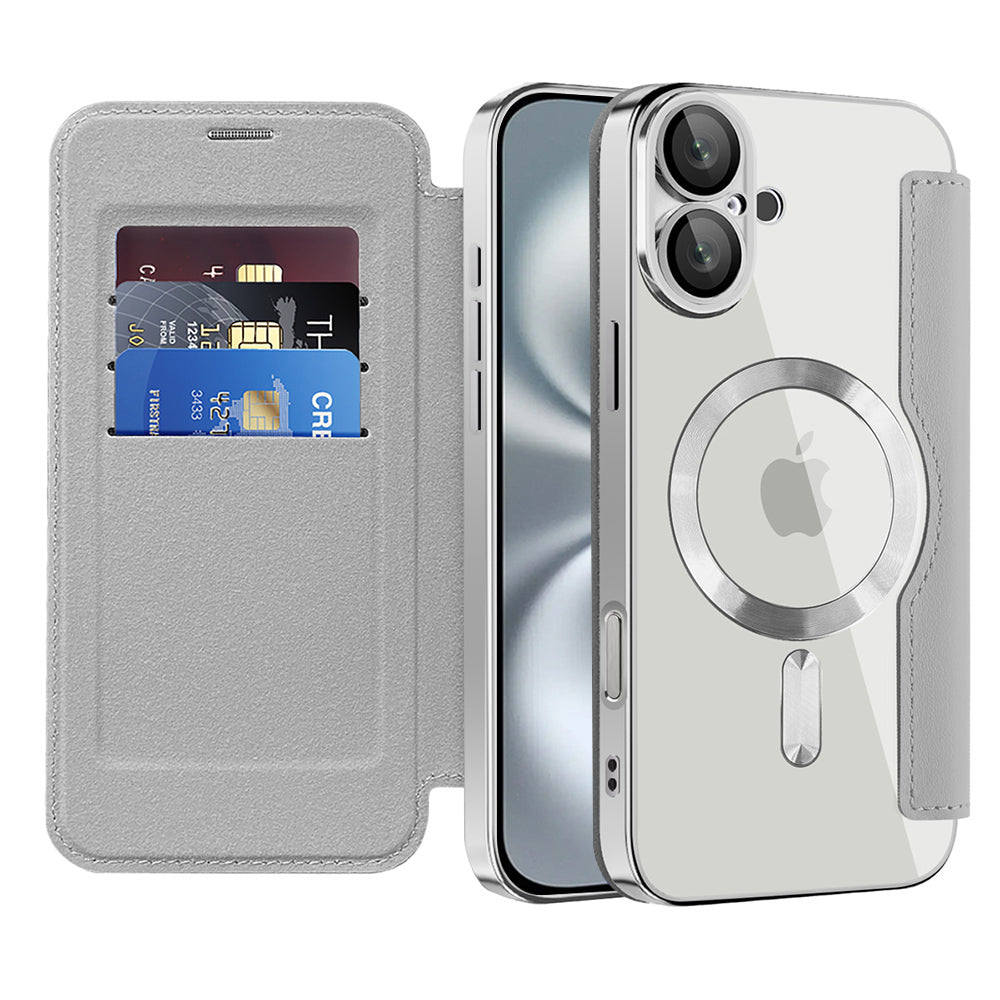 Techsuit - SmartMag Book Case - iPhone 16 Plus - Gray
