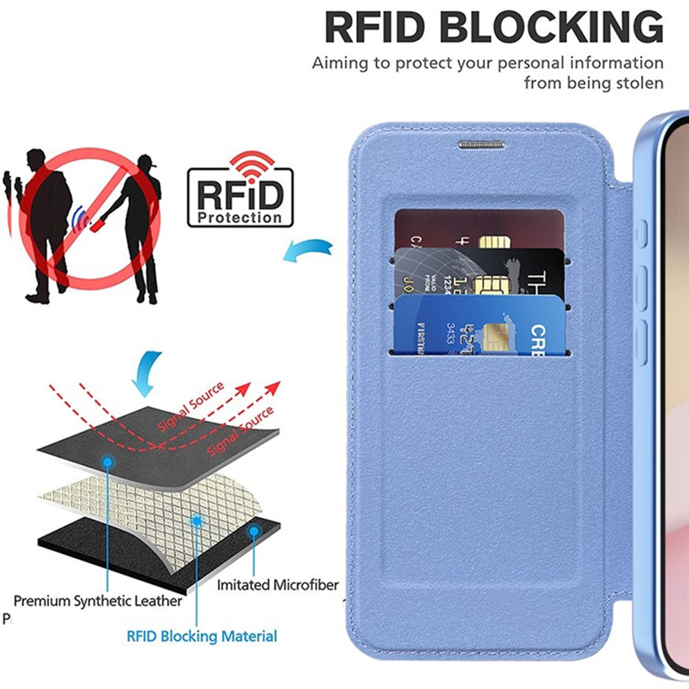 Techsuit - SmartMag Book Case - iPhone 16e / iPhone 17e - Light Blue