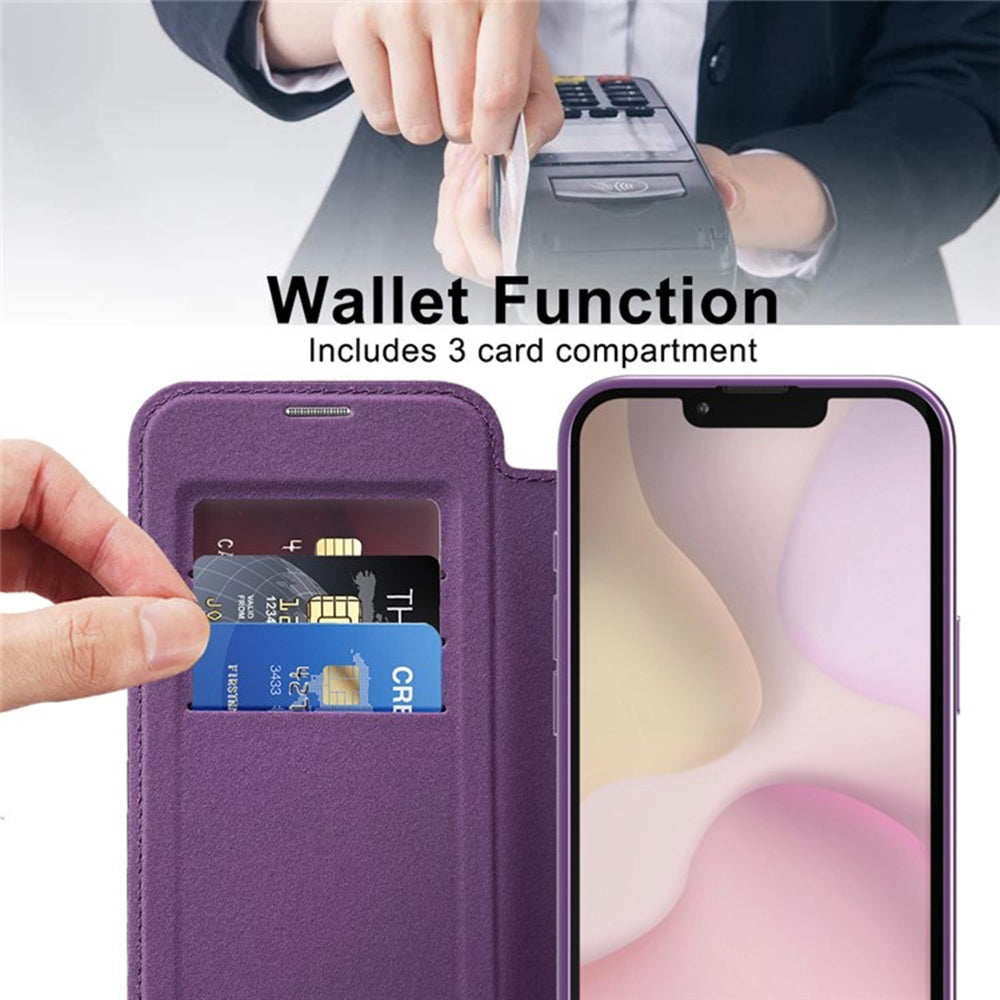 Techsuit - SmartMag Book Case - iPhone 16e / iPhone 17e - Purple
