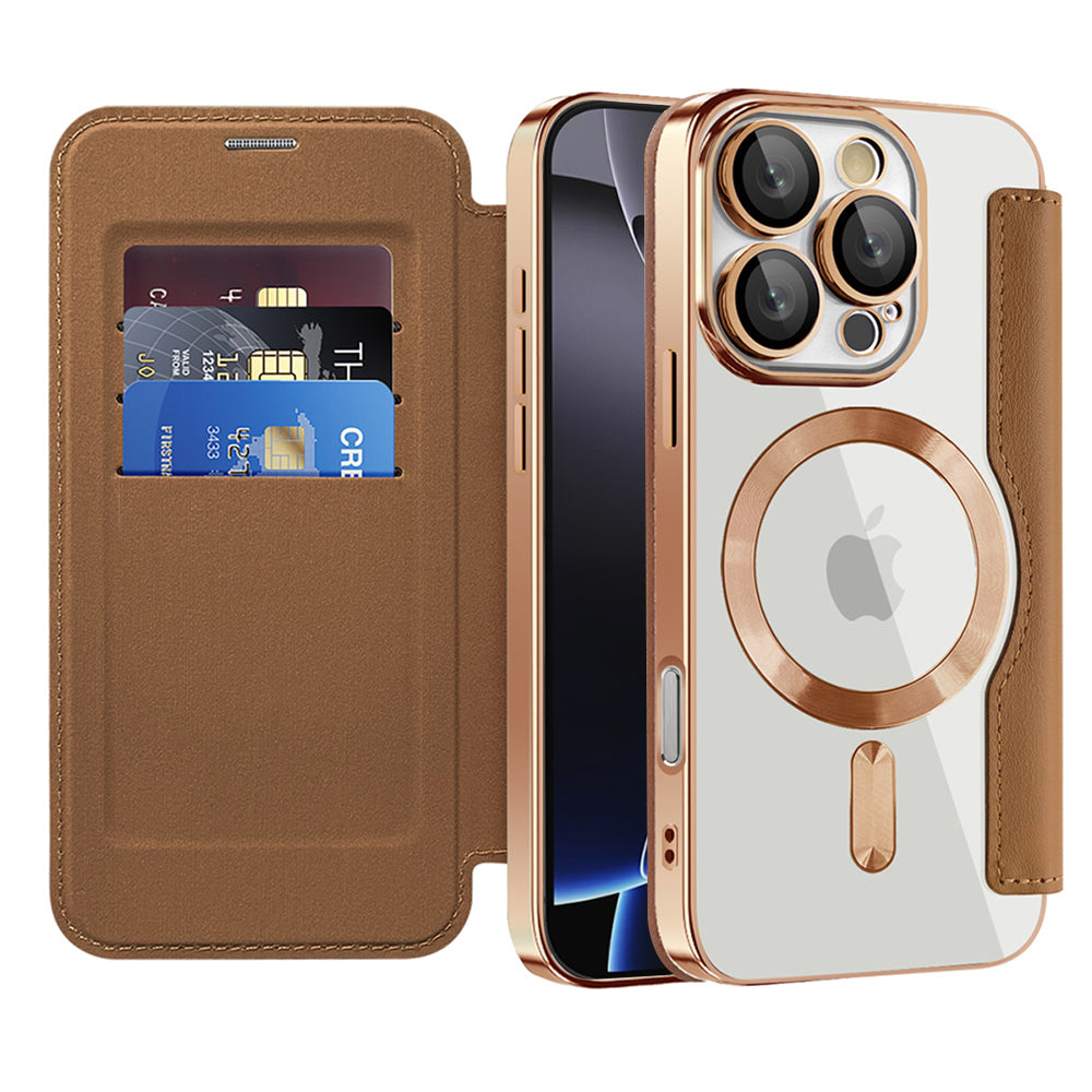 Techsuit - SmartMag Book Case - iPhone 16 Pro Max - Brown