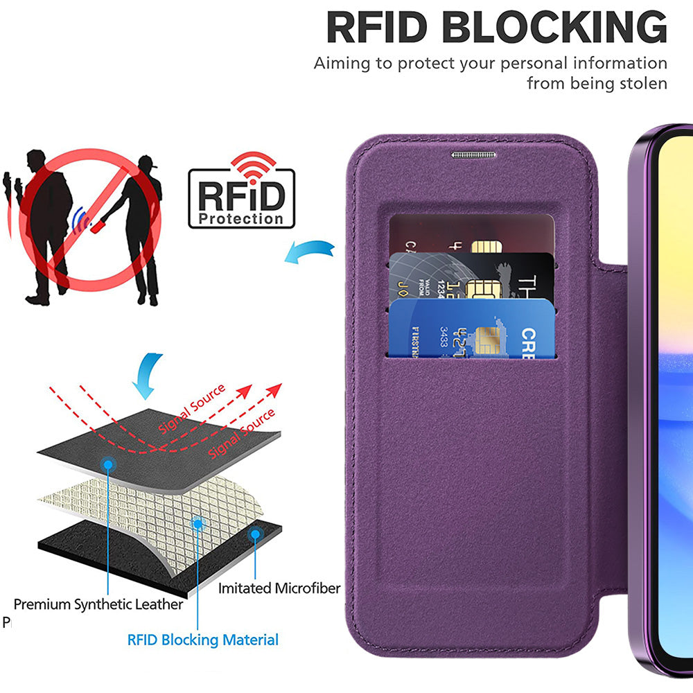 Techsuit - SmartMag Book Case - Samsung Galaxy A15 4G / A15 5G - Purple