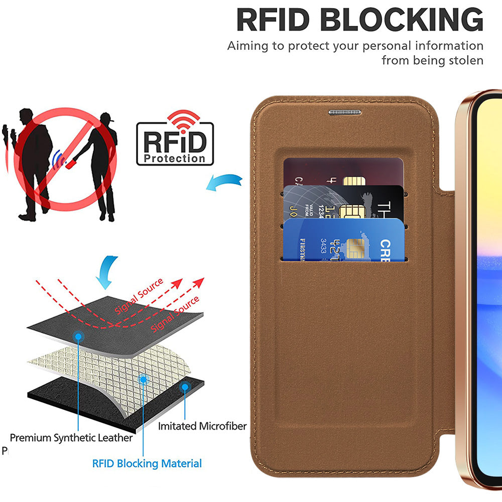 Techsuit - SmartMag Book Case - Samsung Galaxy A15 4G / A15 5G - Brown