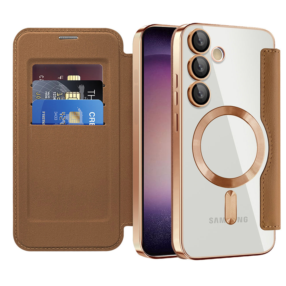Techsuit - SmartMag Book Case - Samsung Galaxy S23 - Brown