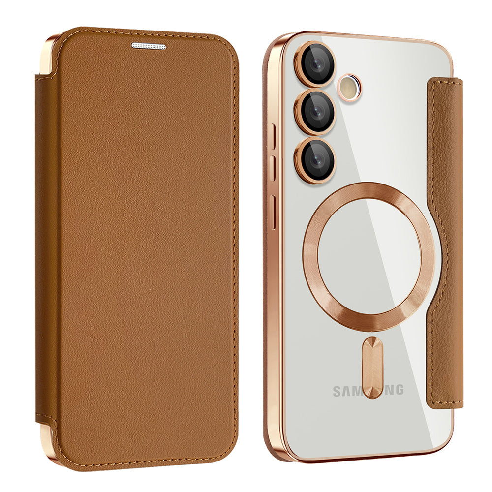 Techsuit - SmartMag Book Case - Samsung Galaxy S23 Plus - Brown