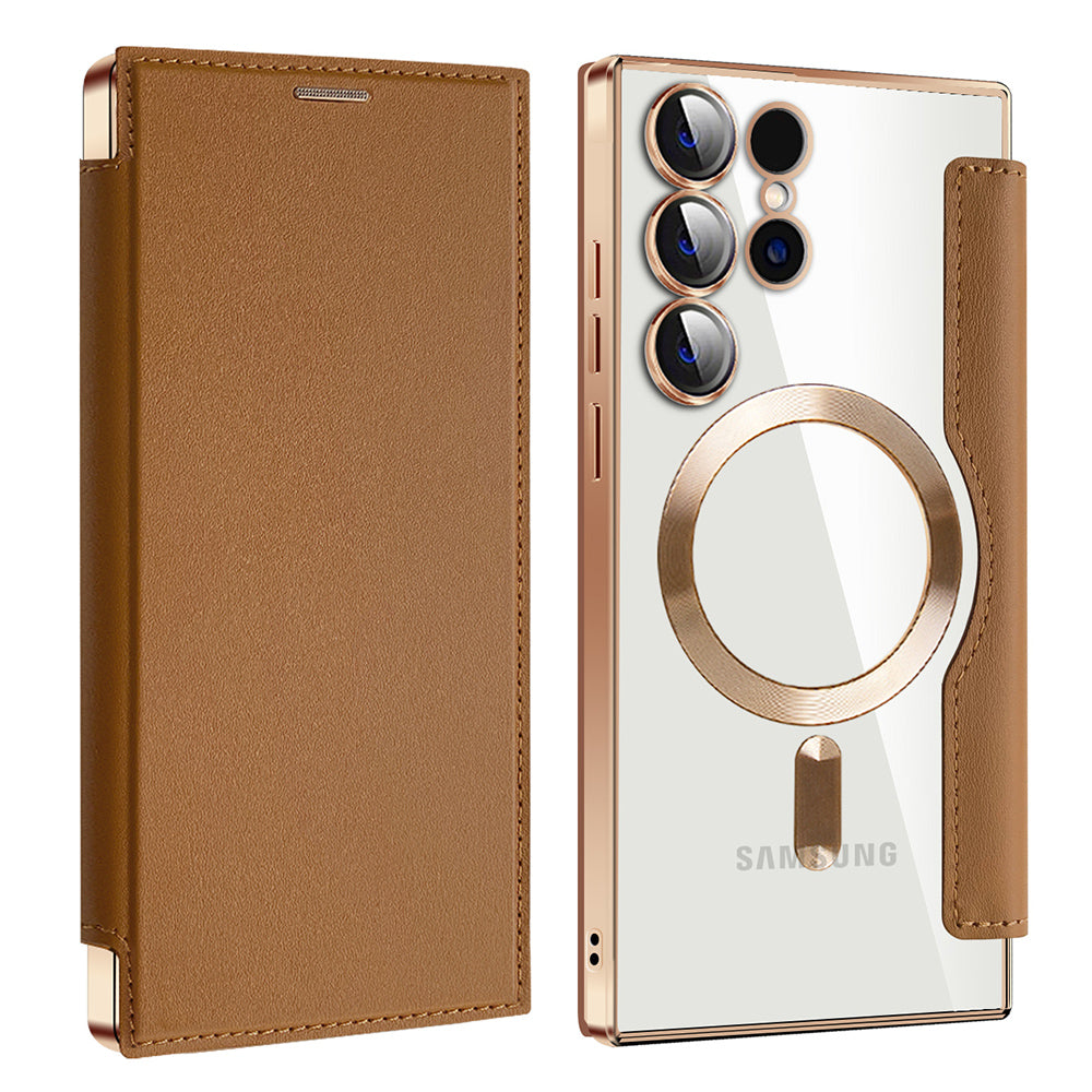 Techsuit - SmartMag Book Case - Samsung Galaxy S24 Ultra - Brown