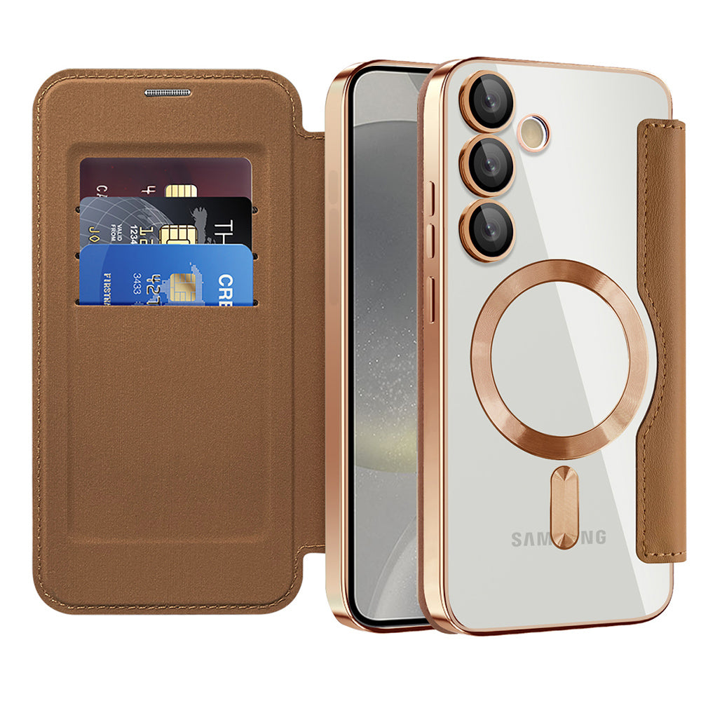 Techsuit - SmartMag Book Case - Samsung Galaxy S24 - Brown