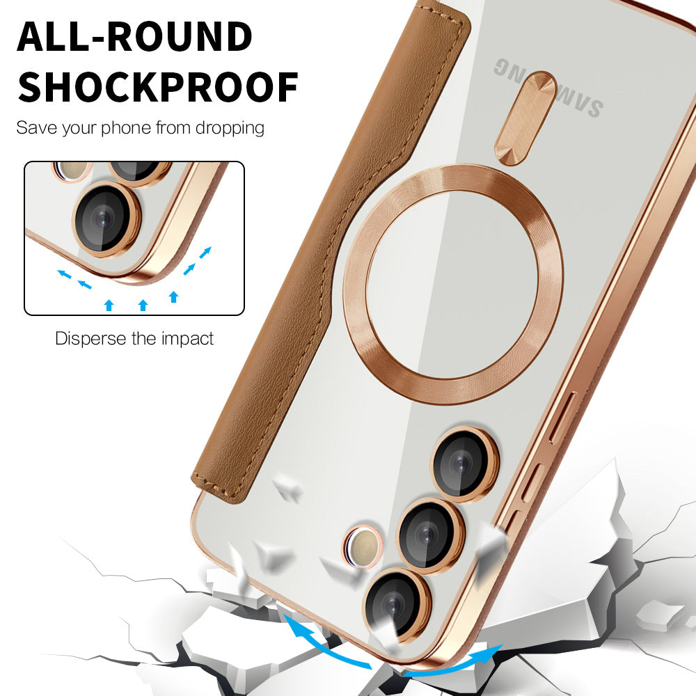 Techsuit - SmartMag Book Case - Samsung Galaxy S24 Plus - Brown