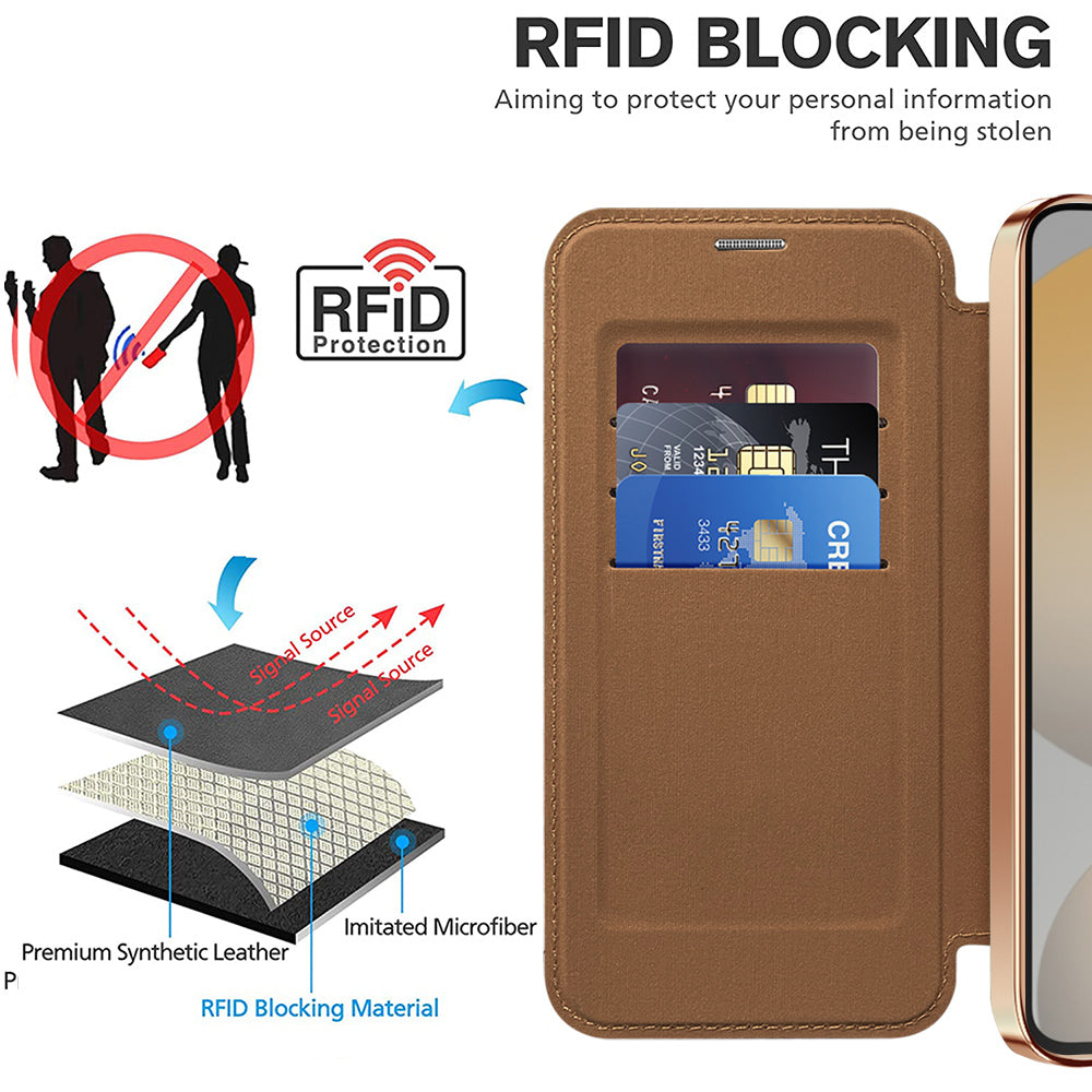 Techsuit - SmartMag Book Case - Samsung Galaxy S24 Plus - Brown