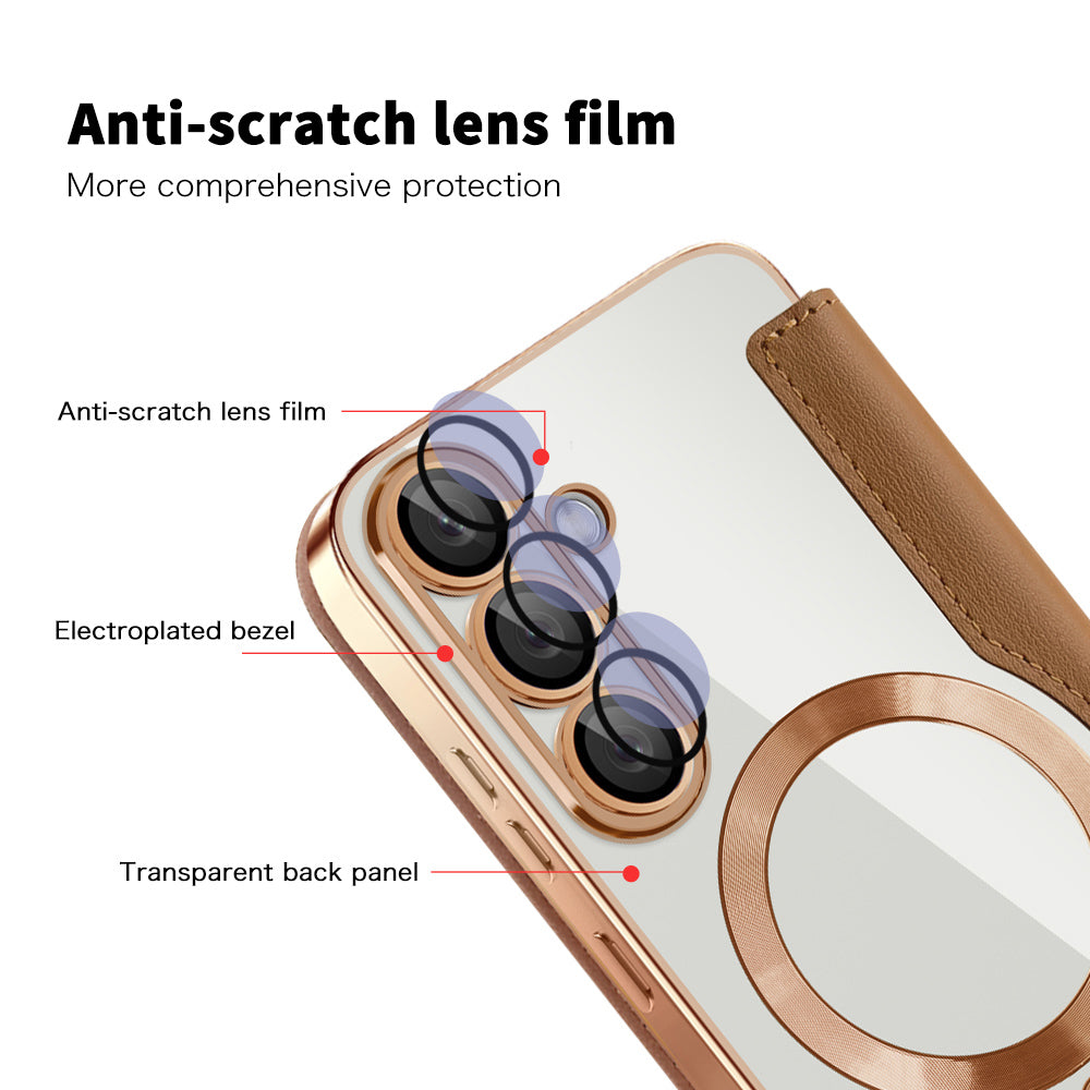 Techsuit - SmartMag Book Case - Samsung Galaxy S25 - Brown