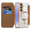 Techsuit - SmartMag Book Case - Samsung Galaxy S25 - Brown