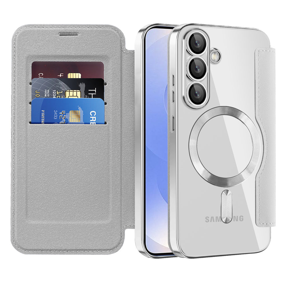 Techsuit - SmartMag Book Case - Samsung Galaxy S25 - Gray
