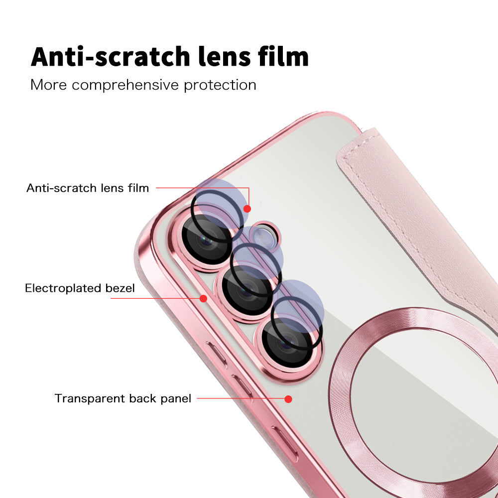 Techsuit - SmartMag Book Case - Samsung Galaxy S25 Plus - Pink