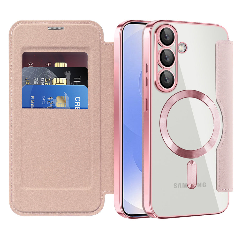 Techsuit - SmartMag Book Case - Samsung Galaxy S25 Plus - Pink