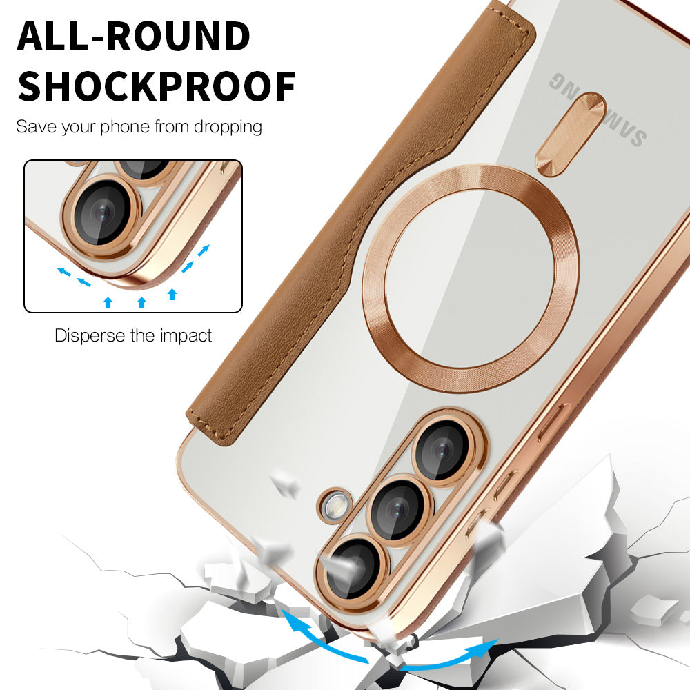 Techsuit - SmartMag Book Case - Samsung Galaxy S25 Plus - Brown