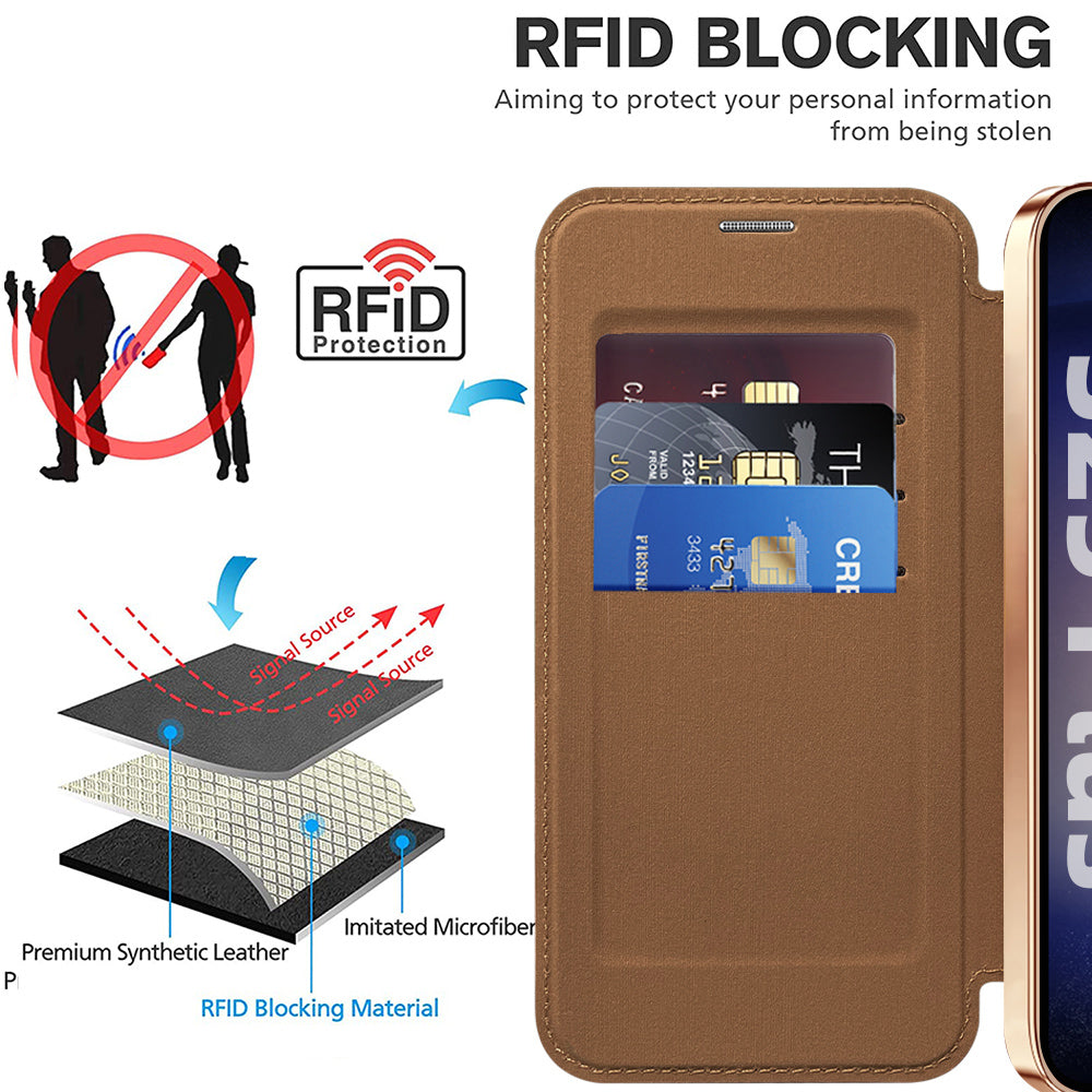 Techsuit - SmartMag Book Case - Samsung Galaxy S25 Plus - Brown