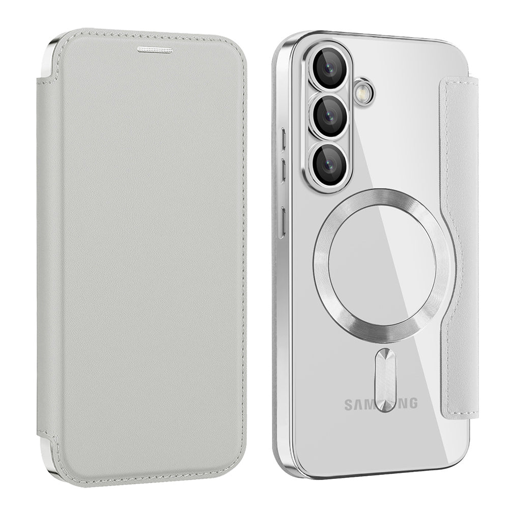 Techsuit - SmartMag Book Case - Samsung Galaxy S25 Plus - Gray