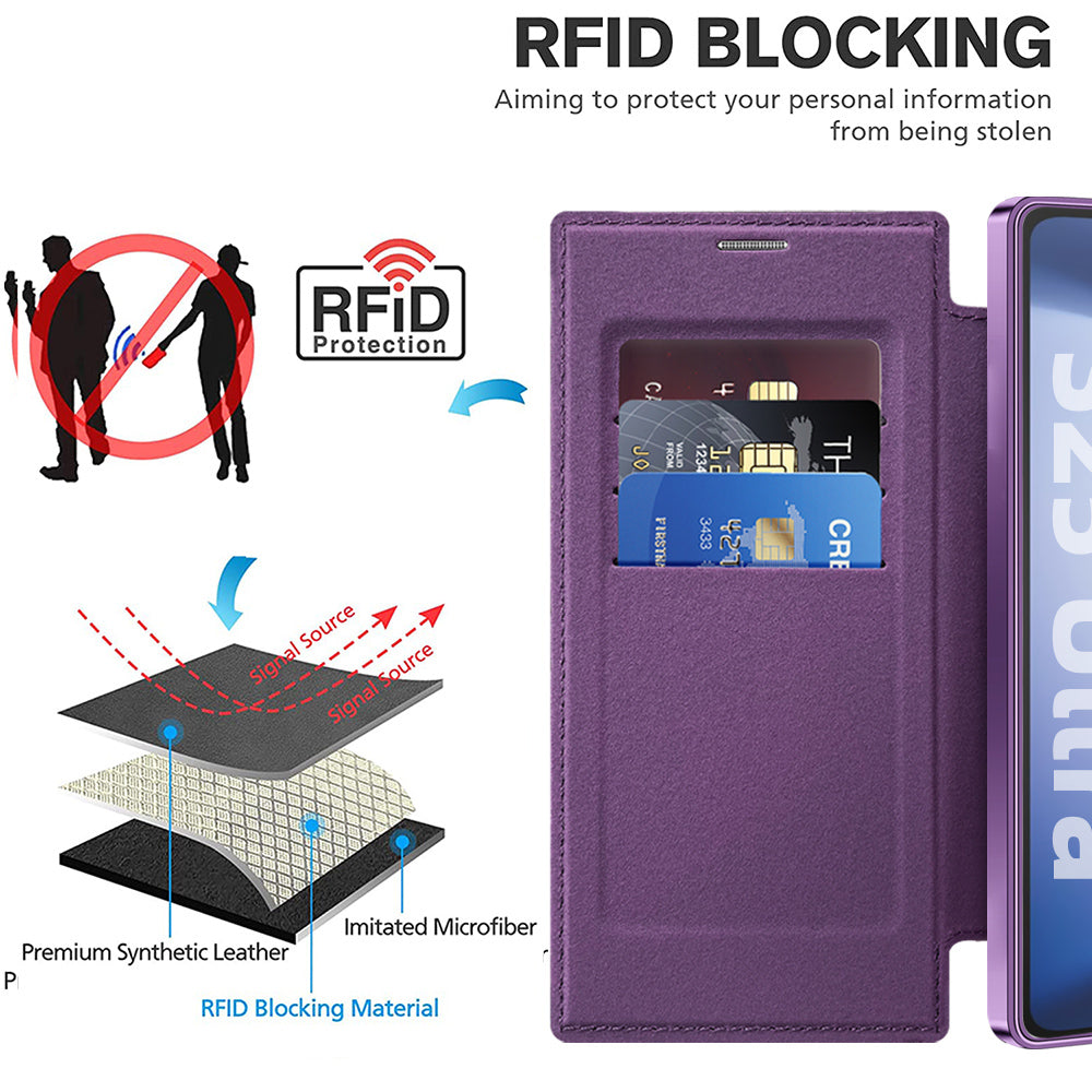 Techsuit - SmartMag Book Case - Samsung Galaxy S25 Ultra - Purple