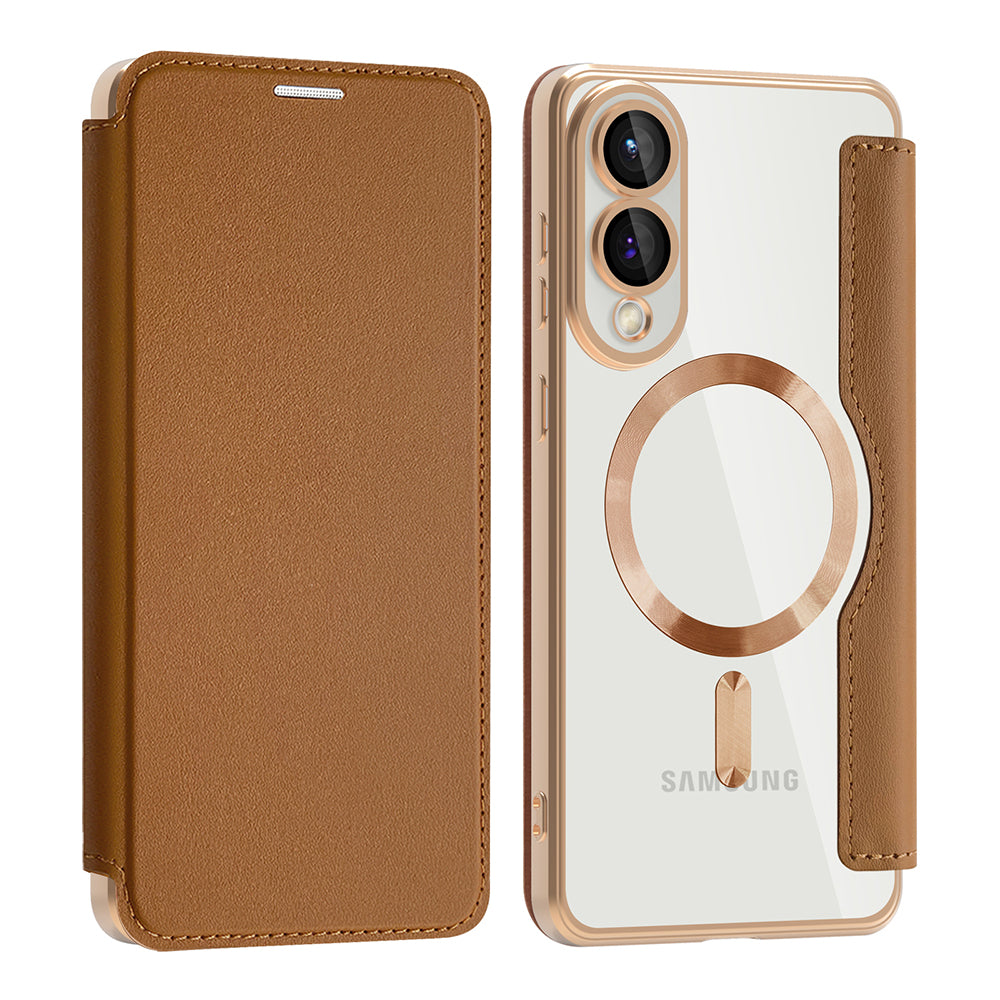Techsuit - SmartMag Book Case - Samsung Galaxy S25 Edge - Brown