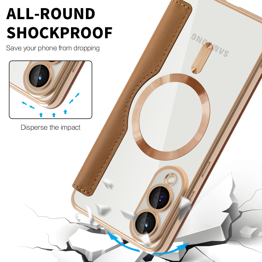 Techsuit - SmartMag Book Case - Samsung Galaxy S25 Edge - Brown