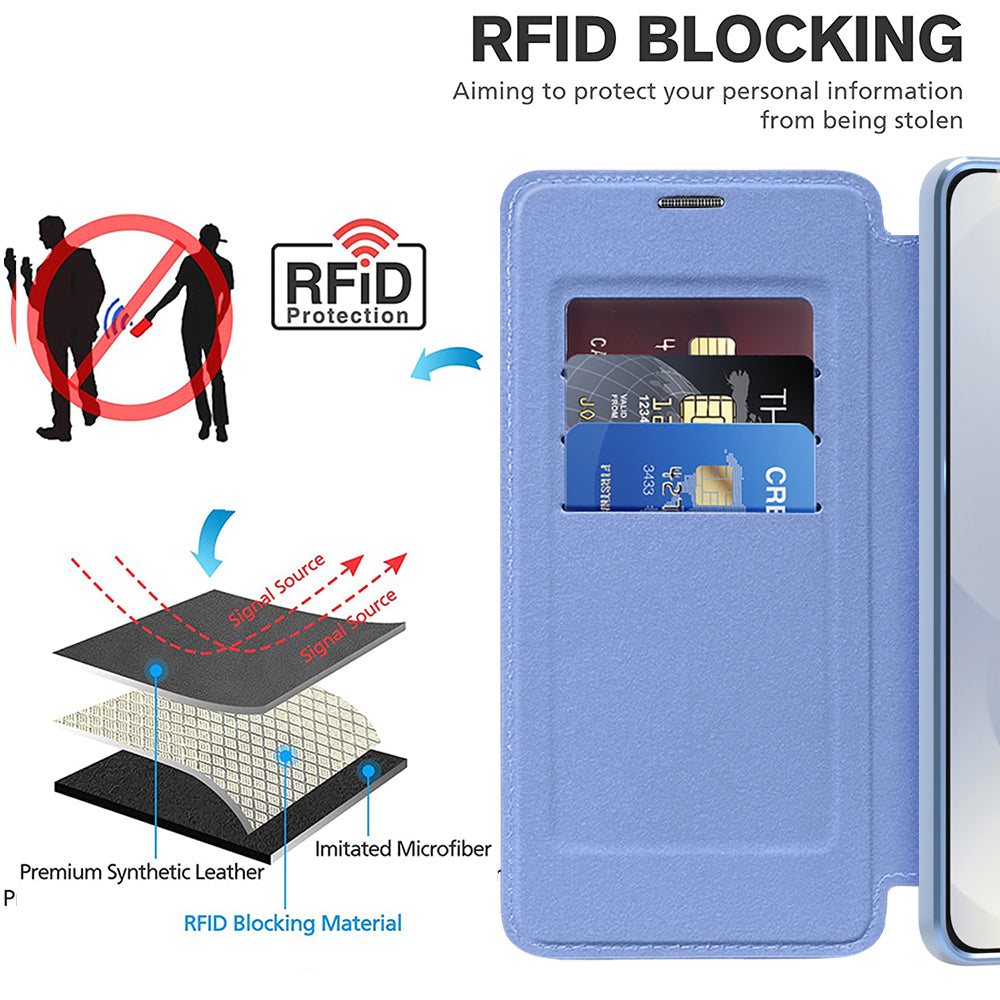 Techsuit - SmartMag Book Case - Samsung Galaxy S25 Edge - Light Blue
