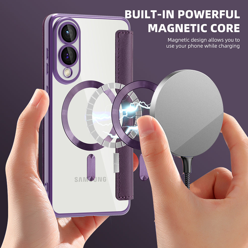 Techsuit - SmartMag Book Case - Samsung Galaxy S25 Edge - Purple