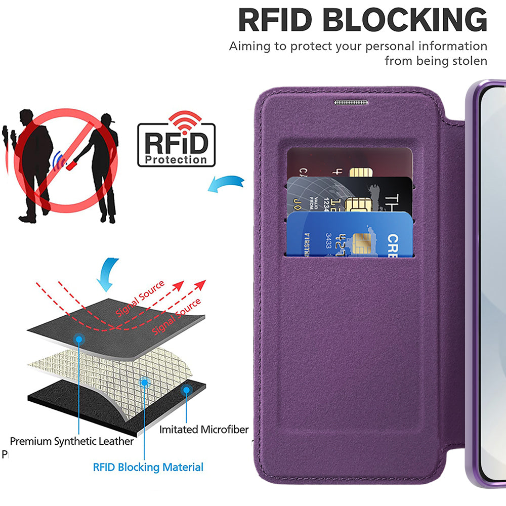 Techsuit - SmartMag Book Case - Samsung Galaxy S25 Edge - Purple