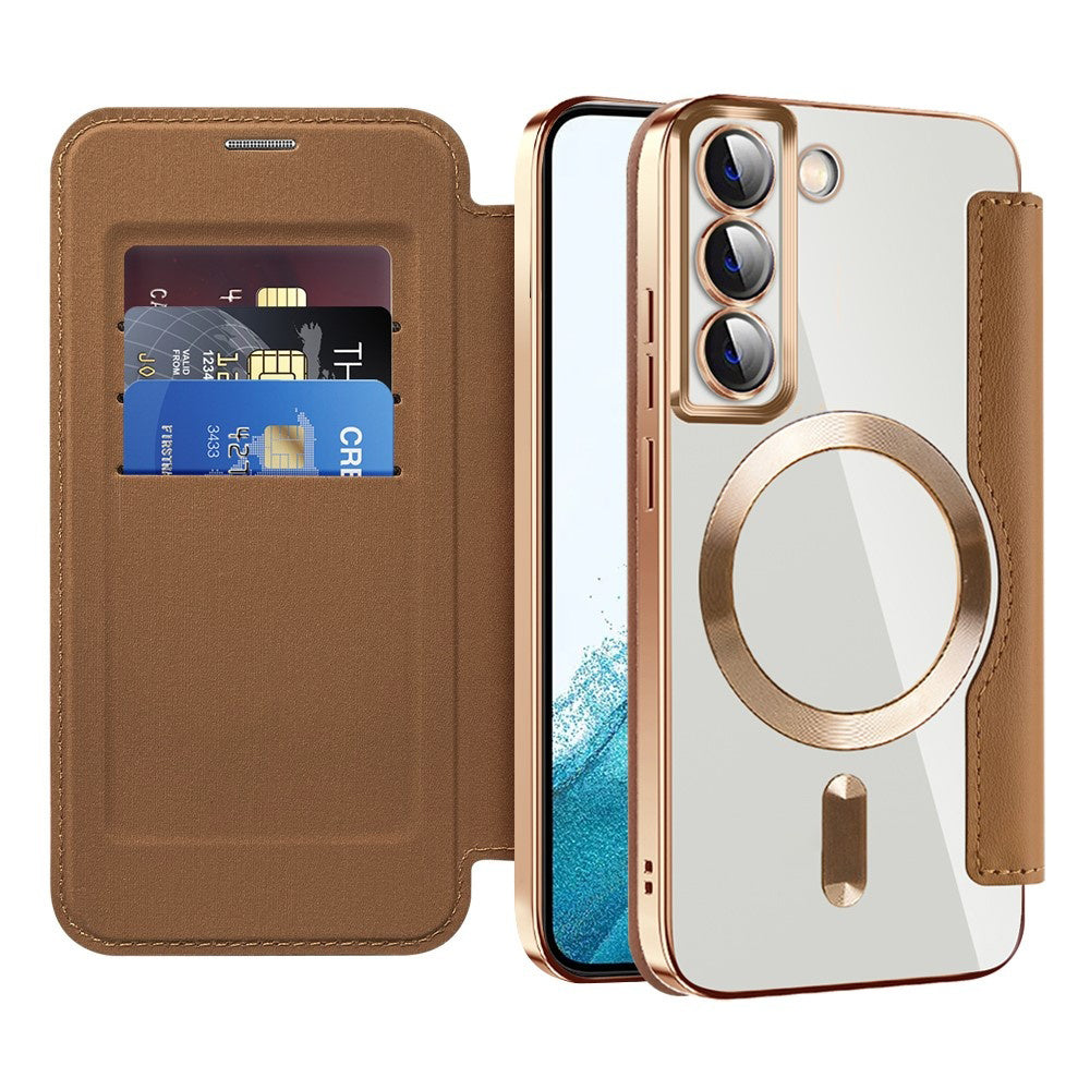 Techsuit - SmartMag Book Case - Samsung Galaxy S22 5G - Brown
