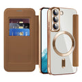 Techsuit - SmartMag Book Case - Samsung Galaxy S22 5G - Brown