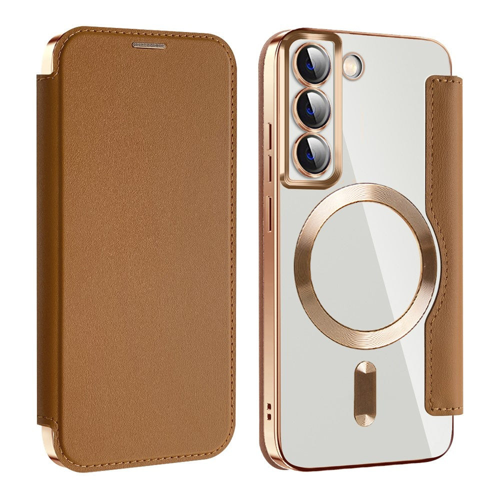 Techsuit - SmartMag Book Case - Samsung Galaxy S22 5G - Brown