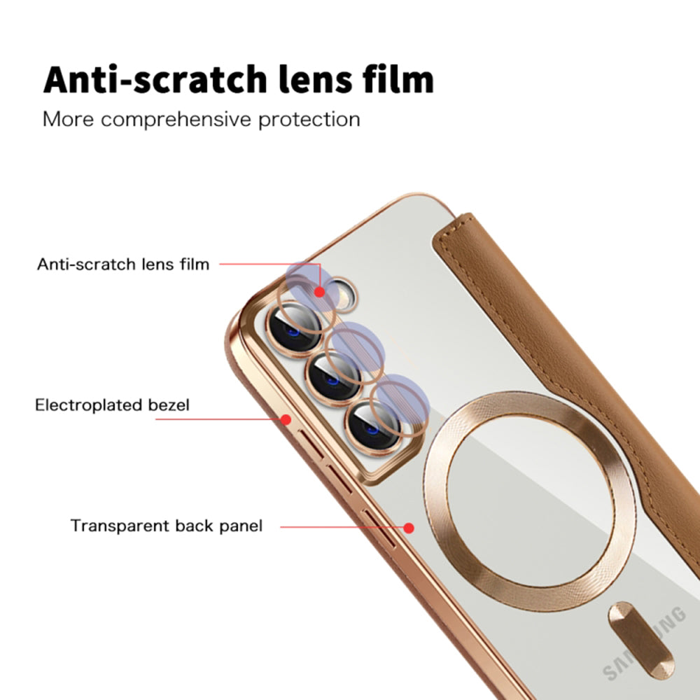 Techsuit - SmartMag Book Case - Samsung Galaxy S22 Plus 5G - Brown
