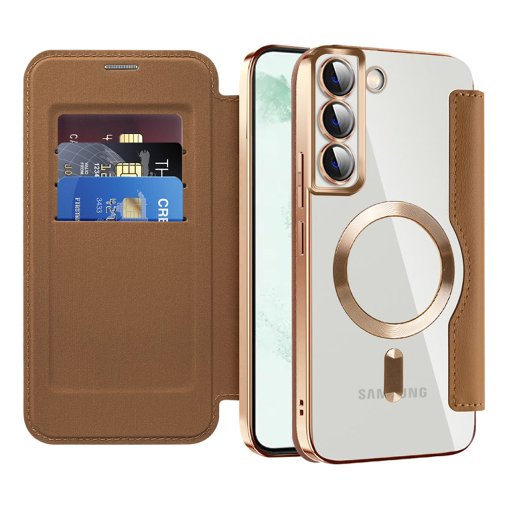 Techsuit - SmartMag Book Case - Samsung Galaxy S22 Plus 5G - Brown