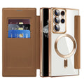 Techsuit - SmartMag Book Case - Samsung Galaxy S22 Ultra 5G - Brown