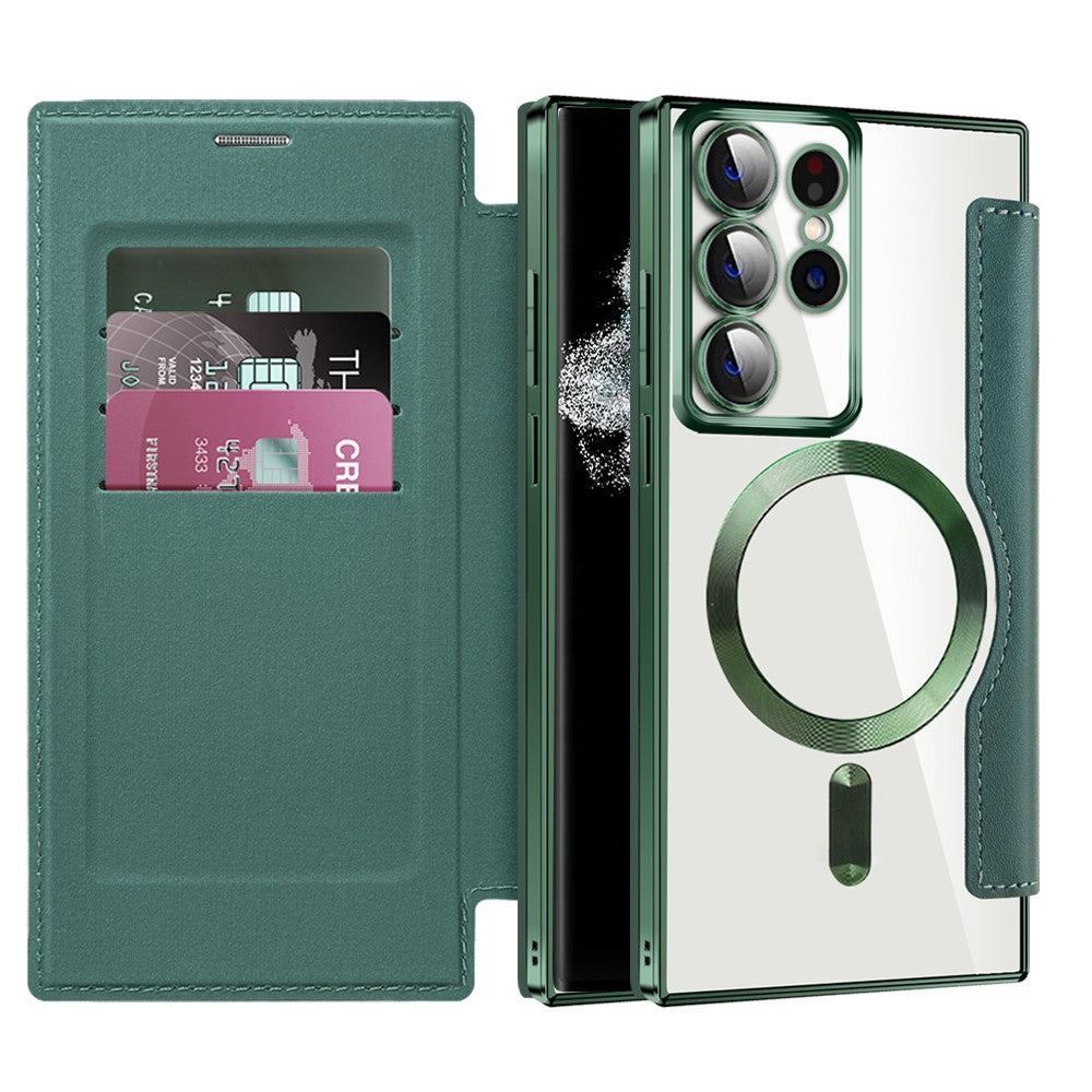 Techsuit - SmartMag Book Case - Samsung Galaxy S22 Ultra 5G - Green