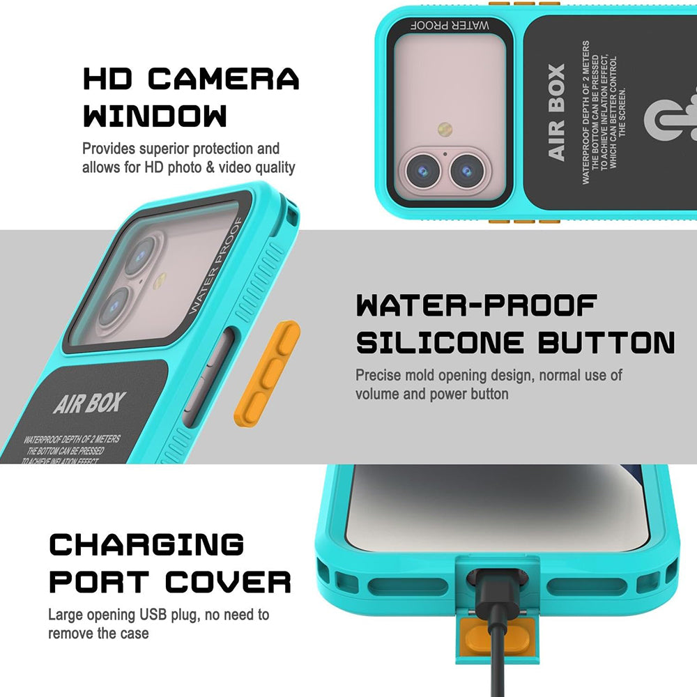 ShellBox - AirBox Waterproof IP68 Case (6.1 inch) - iPhone 12/12 Pro/13/13 Pro/14/14 pro/15/15 Pro/16 - Blue