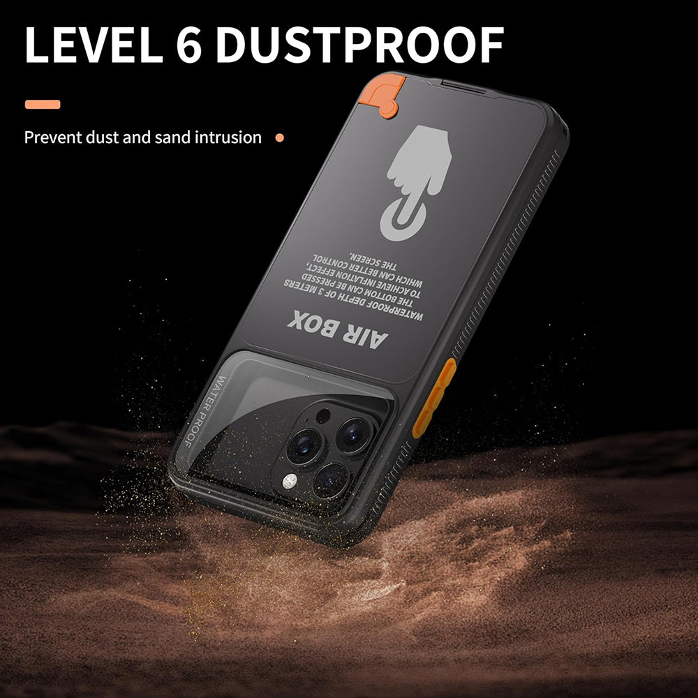 ShellBox - AirBox Waterproof IP68 Case (6.1 inch) - iPhone 12/12 Pro/13/13 Pro/14/14 pro/15/15 Pro/16 - Black