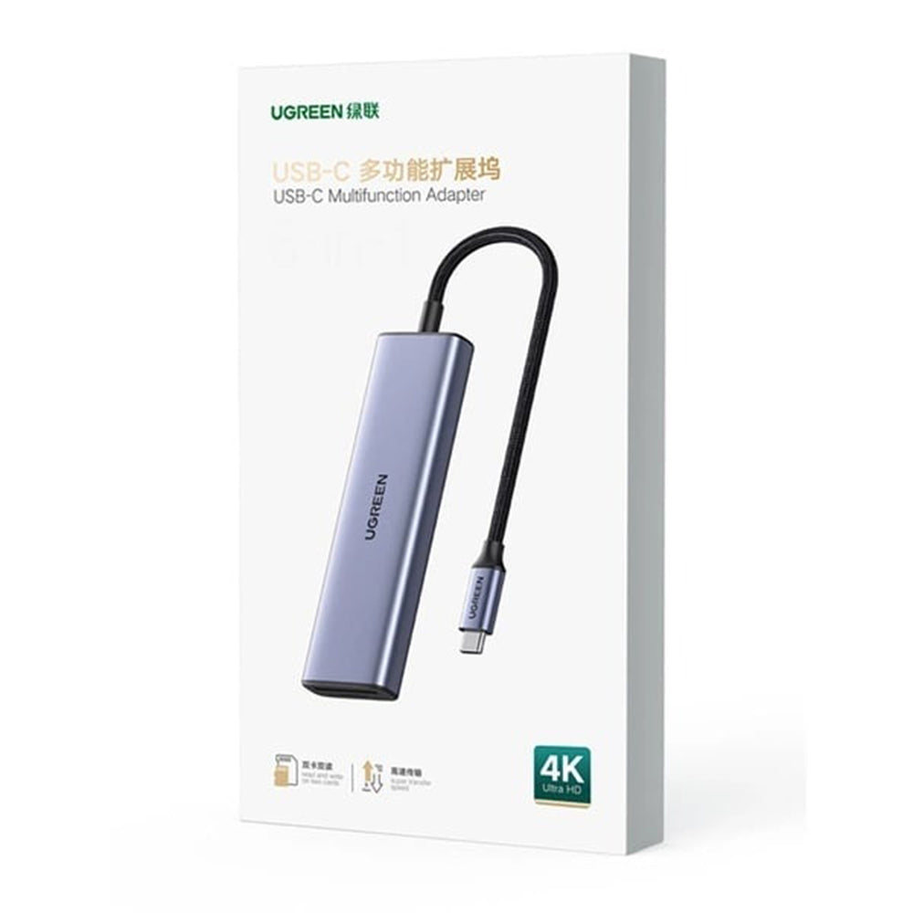 Ugreen - Docking Station CM511 (20956A) - Type-C to 3x USB3.0, HDMI 4K, 5Gbps, Card reader SD/TF, 104MB/s - Gray