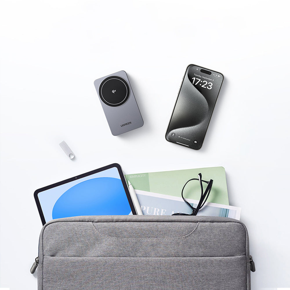Ugreen - Wireless Charger W706 (45057) - MagSafe, 2in1, for iPhone, AirPods, USB-C Cable, 20W, 3A, Qi2, MPP, 1m - White