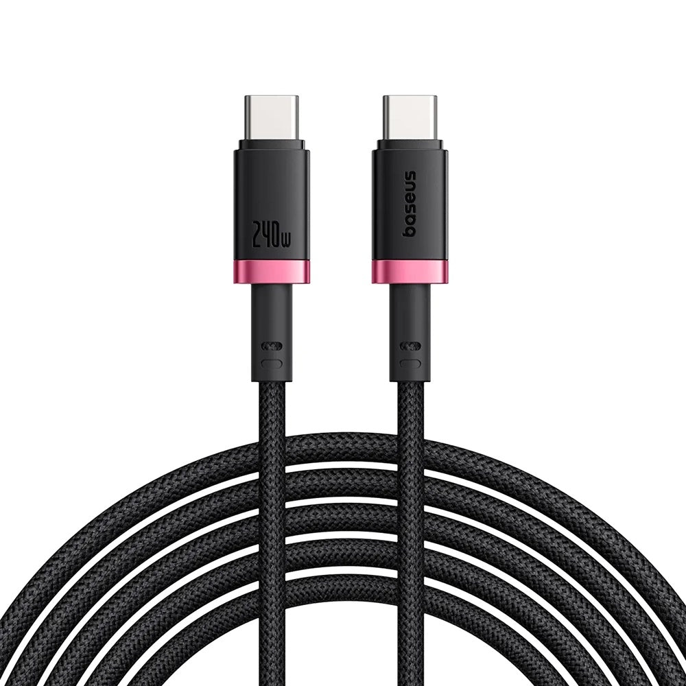 Baseus - Data Cable Dura Series (P10377803U03-01) - for MacBook, Fast Charging, Type-C, PD 240W, 480Mbps, 1m - Red / Bla