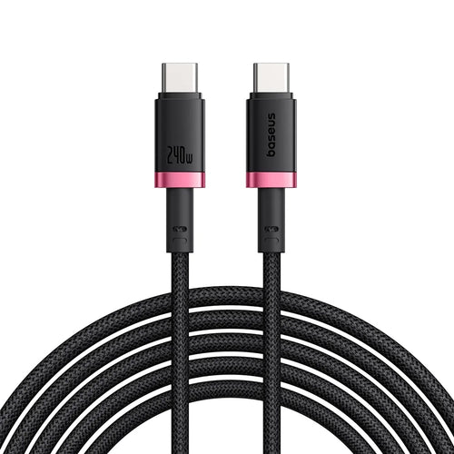 Baseus - Data Cable Dura Series (P10377803U03-01) - for MacBook, Fast Charging, Type-C, PD 240W, 480Mbps, 1m - Red / Bla