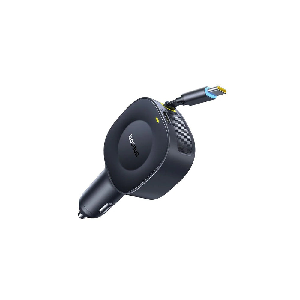 Baseus - Car Charger PrimeTrip VR2 (C0206400) - Type-C, with Retractable Type-C Cable, 30W, 80cm - Black