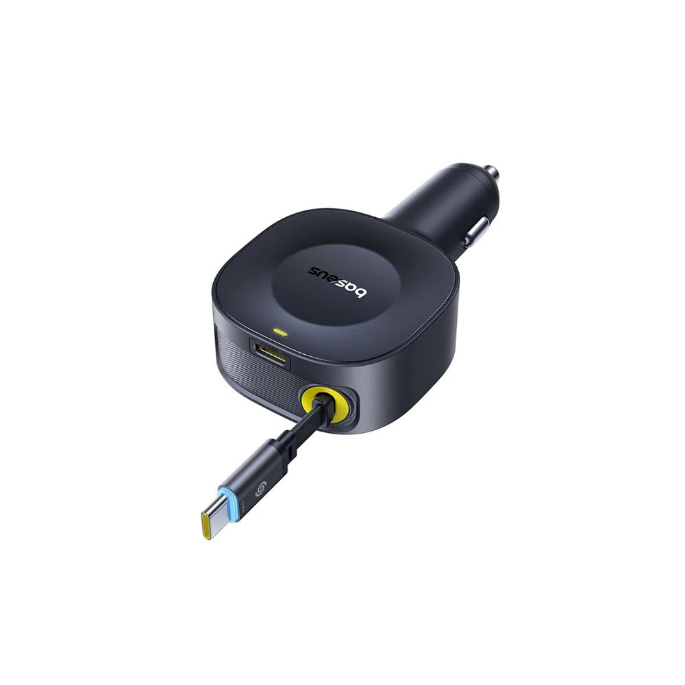 Baseus - Car Charger PrimeTrip VR2 (C0206400) - Type-C, with Retractable Type-C Cable, 30W, 80cm - Black