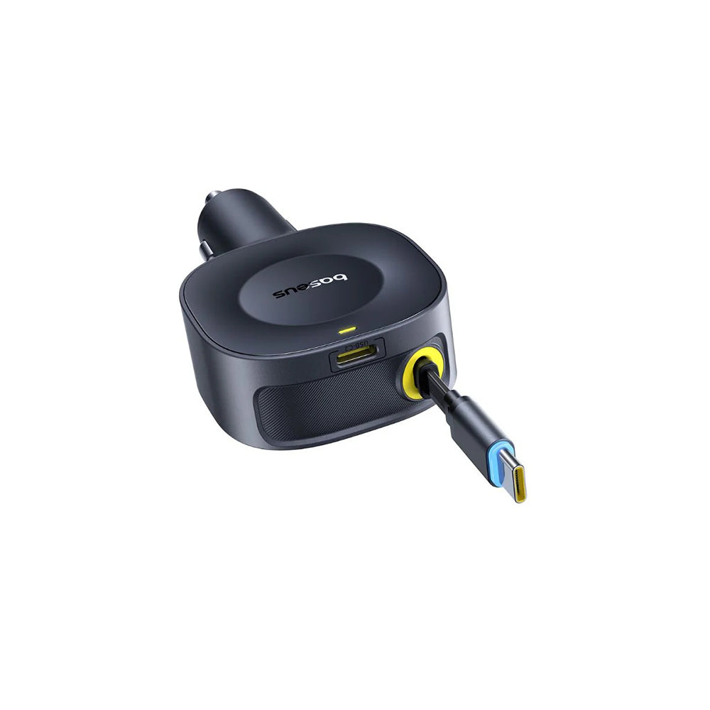 Baseus - Car Charger PrimeTrip VR2 (C0206400) - Type-C, with Retractable Type-C Cable, 30W, 80cm - Black