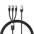 Baseus - Data Cable StarSpeed (P10319900111-01) - USB to Type-C, Lightning, Micro-USB, 100W, 1.5m - Cluster Black