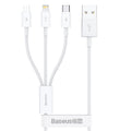 Baseus - Data Cable (P10320105221-01) - USB to Type-C, Lightning, Micro-USB, 3.5A, 0.5m - White