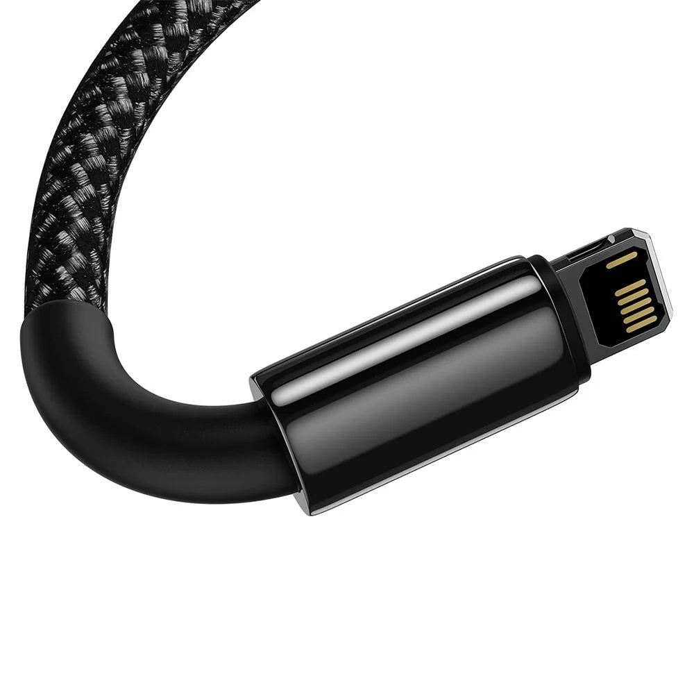 Baseus - Data Cable Tungsten Gold (CALWJ-A01) - USB-A to Lightning, 2.4A, 480Mbps, 20W, 2m - Black