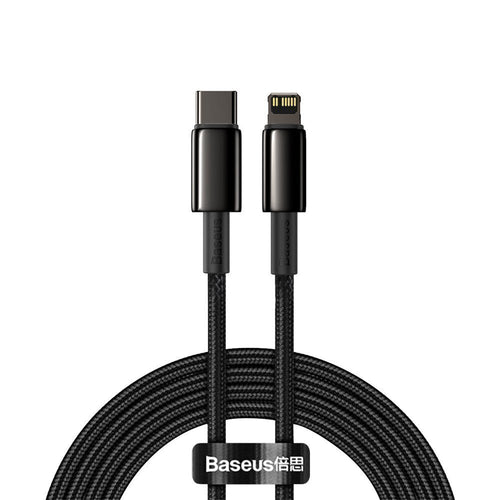 Baseus - Data Cable Tungsten Gold (CATLWJ-A01) - Type-C to Lightning, 20W, 2m - Black